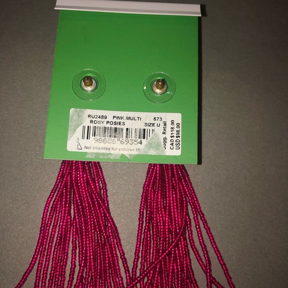 NWT Rosy Posies Tassel Earrings - Picture 3 of 5